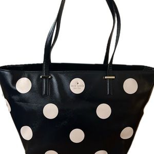 Kate Spade Black and White Polka Dot Tote Bag